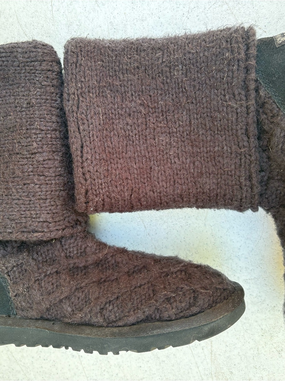 UGG Women’s Black Knit Button Tall Boots - Picture 7 of 7